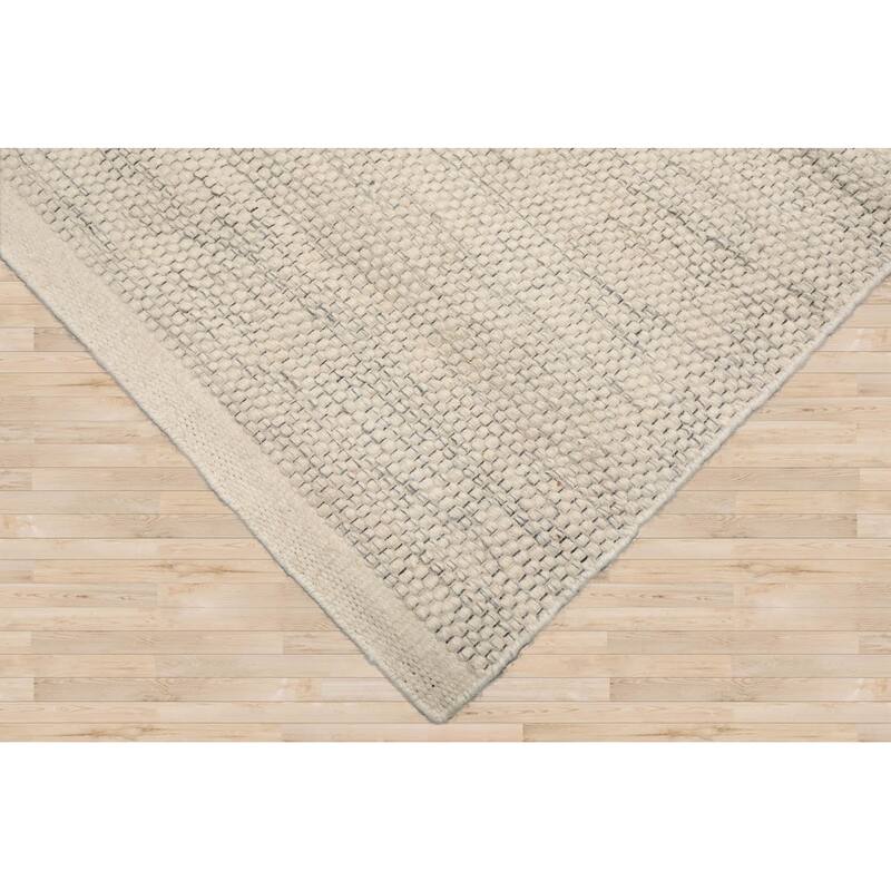LoomBloom Ivory Hand Woven Designer Kilim 100% Wool Oriental Area Rug - 5' 3'' x 7' 7''
