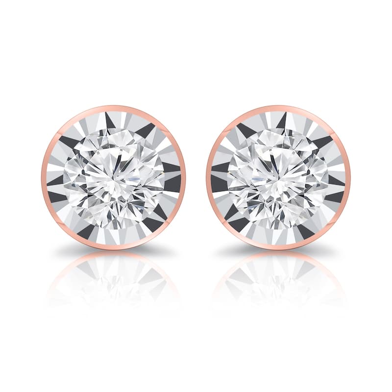 Auriya 1/5ctw Bezel-set Diamond Stud Earrings 14k Gold