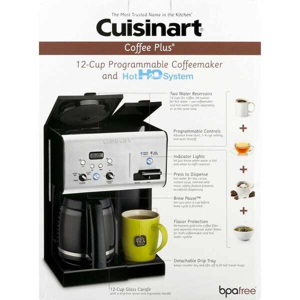 Cuisinart Chw 12 Coffee Plus 12 Cup Programmable Coffeemaker W Hot Water System Filter Coffee Machines Coffee Tea Espresso Makers