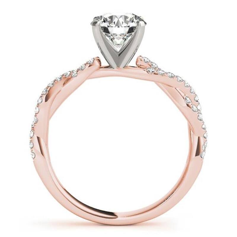 Auriya 14k Gold 1 1/2ctw Twisted Moissanite and Diamond Engagement Ring 1/5ct TDW
