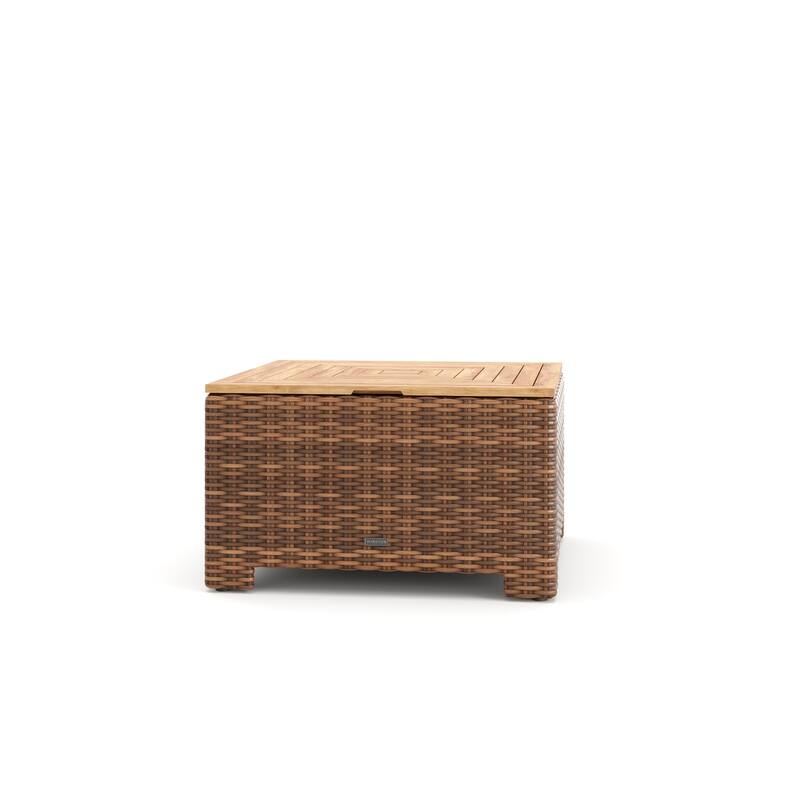 Winston Nico Antique Chestnut with Natural Teak Wood Chat Table