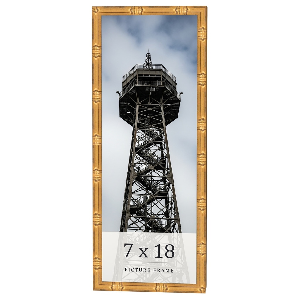 7x18 Frame Gold Bamboo Solid Wood Picture Frame | 1 Inch Moulding