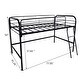 preview thumbnail 6 of 4, Black Twin Size Metal High Loft Bed with Fence