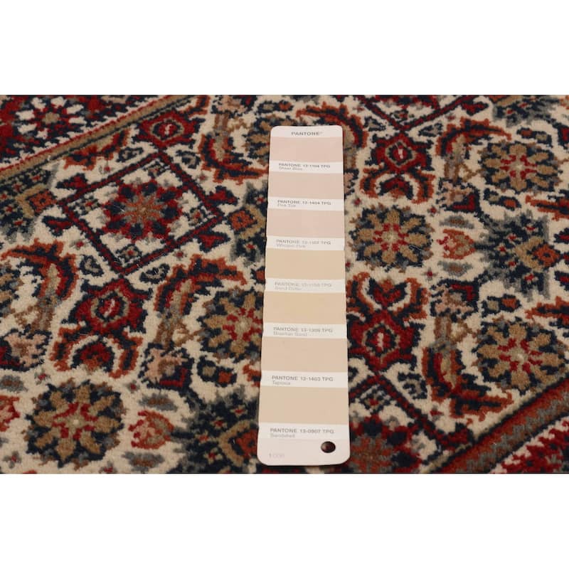 ECARPETGALLERY Hand-knotted Bijar Cream, Red Wool Rug - 5'6 x 7'9