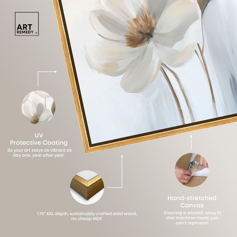 Silvered Flora I Canvas by Art Remedy