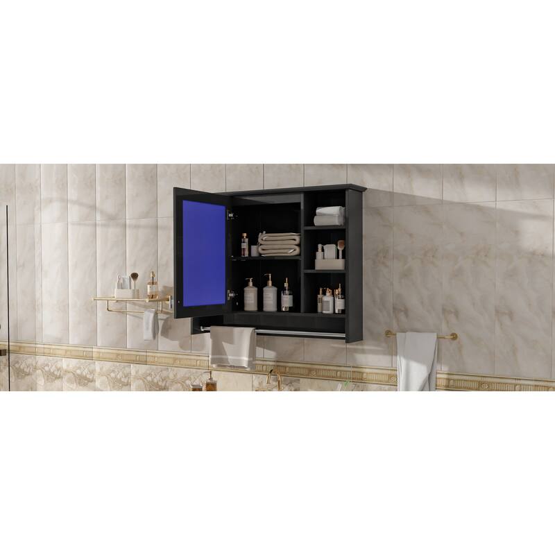 Roomfitters 36 Inch 3-in-1 Wall Mount Medicine Cabinet, Mirror Storage with Adjustable Shelf & Soft Close Doors