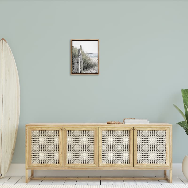 Stupell Coastal Beach Landscape Framed Floater Canvas Wall Art Design by Incado