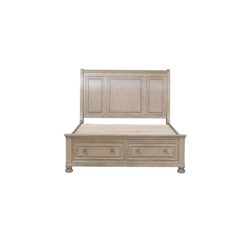 Donald 4 Piece Gray Modern Sleigh Storage Platform Bedroom Set