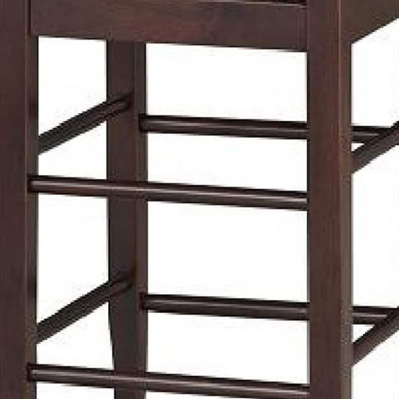 Rush Woven Wooden Frame Counter Stool with Saber Legs, Beige and Dark Brown