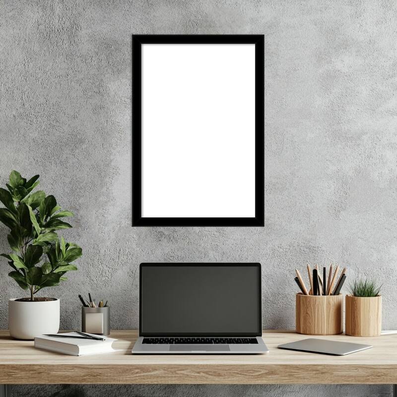 Amanti Art Jet Black Framed Dry Erase Magnetic Board