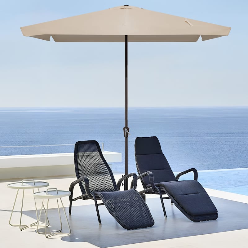 8*10ft Rectangular Patio Market Umbrella with Sagging Edge，UV Risistance,Crank & Tilt