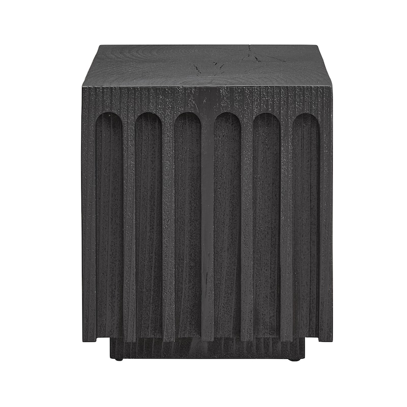 Art Leon Rectangular Tree-Trunk End Table - Black