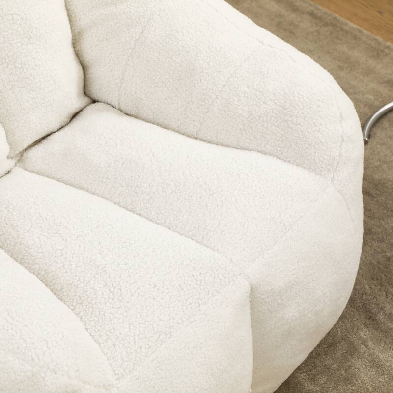 Fluffy Bean Bag Lazy Sofa Chair with Tufted Soft Stuffed Filling & Memory Foam