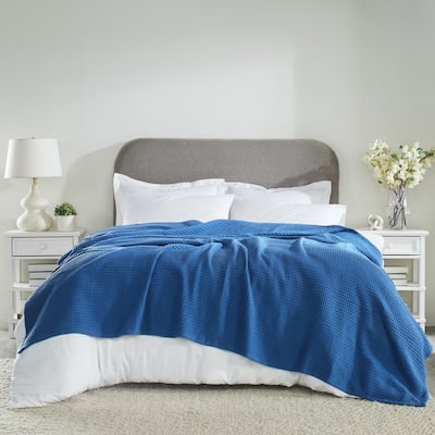 Better Trends 100% Cotton Soft Lightweight Breathable All-Season Throw Blanket for Any Bed, Couch, Sofa - Janiya Collection