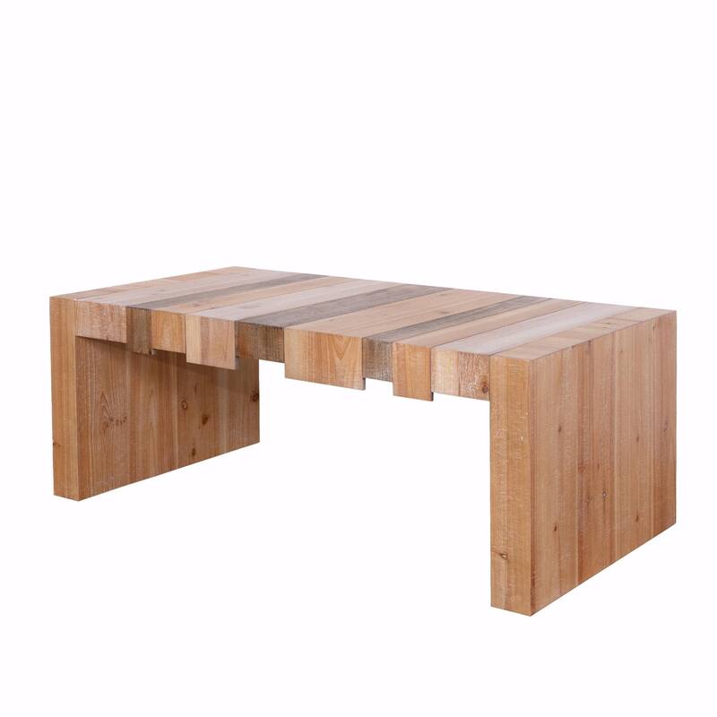 Industrial Style Coffee Table - 48" Rectangular with Wood Grain