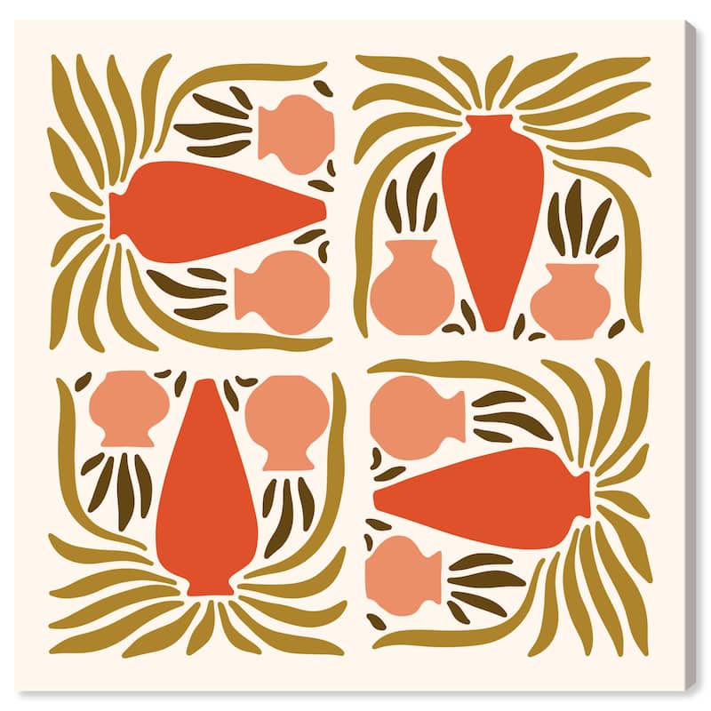 Wynwood Studio Canvas Abstract Four Times Orange and Dark Orange Scandinavian Wall Art Canvas Print - 30 x 30