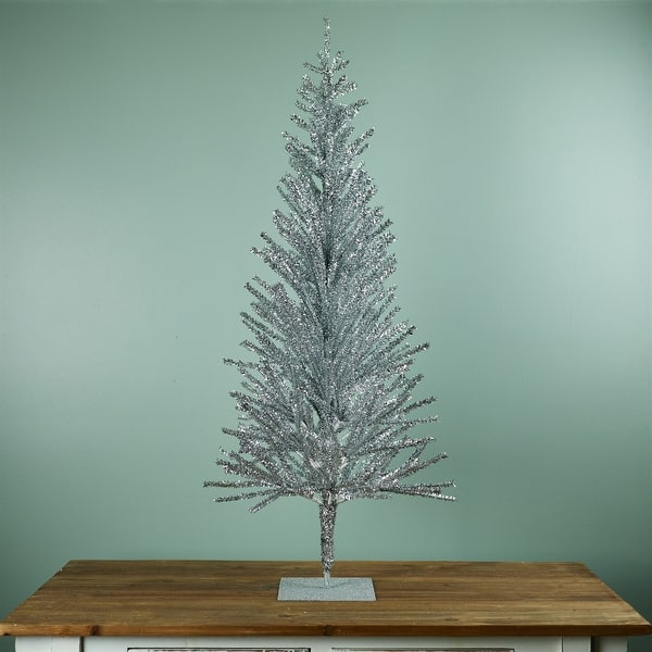 slide 2 of 2, Tinsel Pine Artificial Christmas Tree - 4’ - Unlit