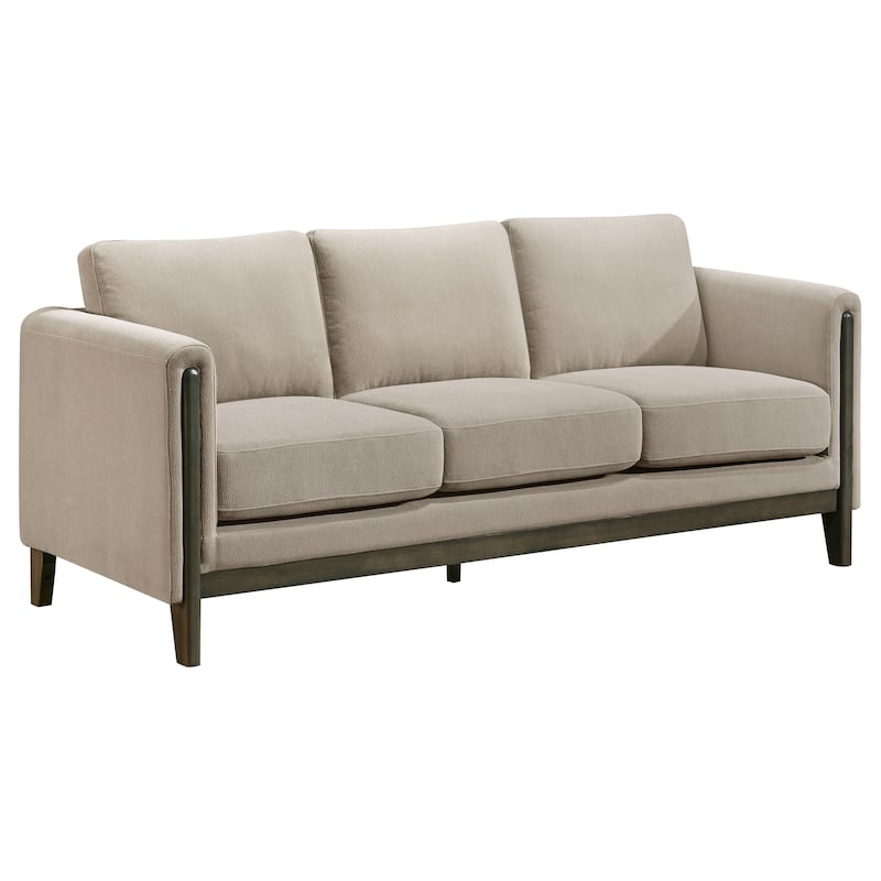 Islington Fabric Upholstered Panel Arm Sofa Taupe - 81.5" x 32.75" x 35" - Taupe