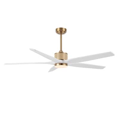 60 Inch. 5 Blades Dc Motor Indoor Ceiling Fan With Light Kit And Remote - 60"