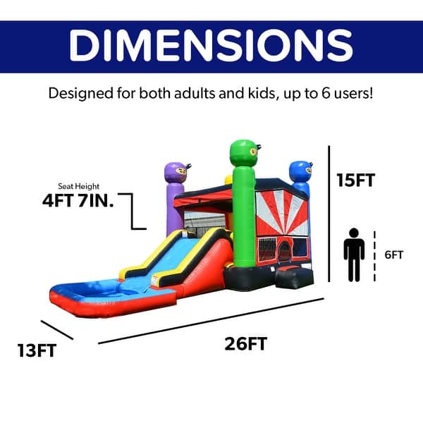 HeroKiddo Ninja Warrior Commercial Grade Inflatable Bounce House & Slide Combo for Kids and Adults (with Air Blower)
