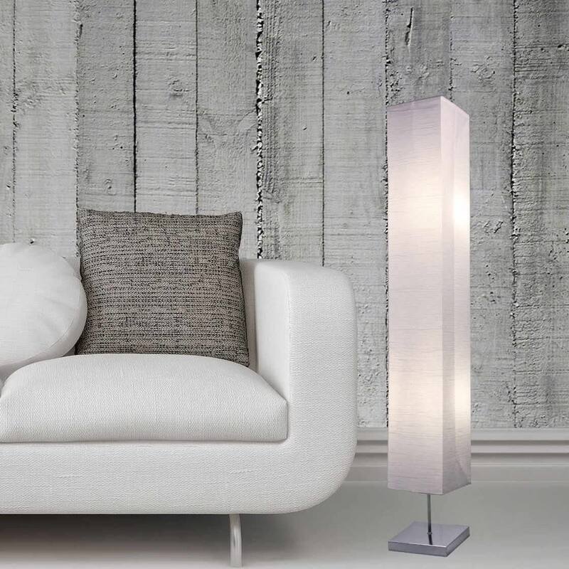 Honors Paper Floor Lamp with Chrome Base and White Paper Shade 2-PACK