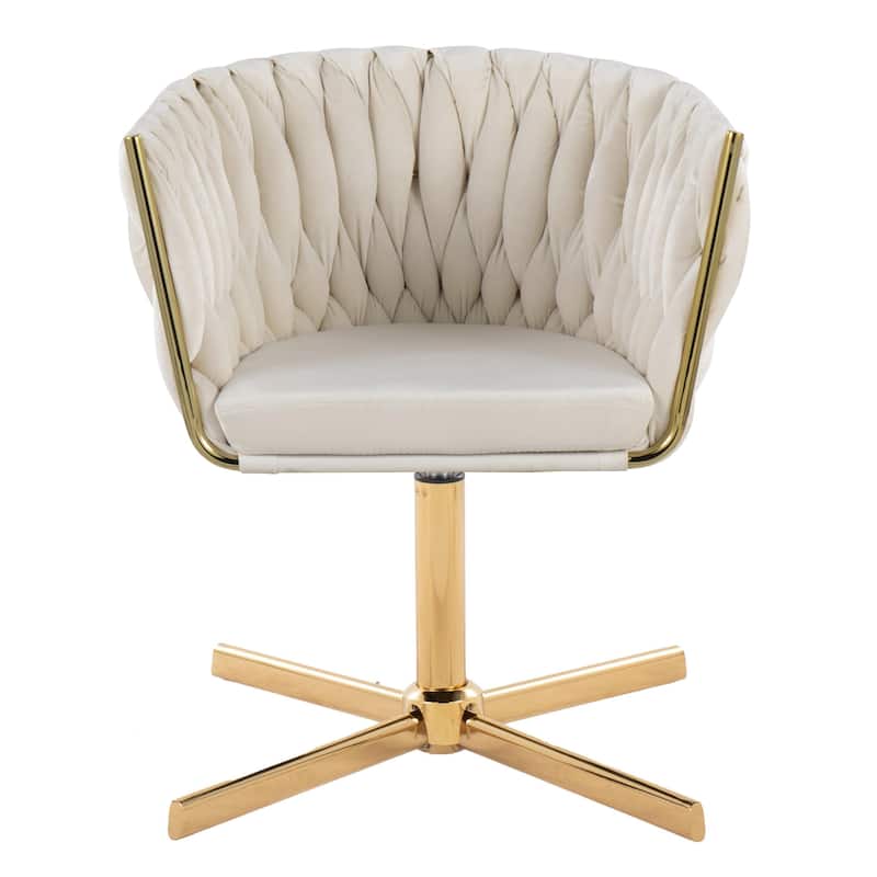 Silver Orchid Braided Erika Swivel Accent Chair