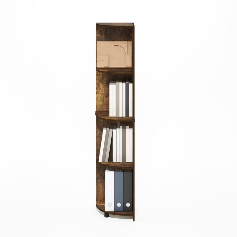57.13 in. Tall Pine Wood 4-Shelf Bookcase