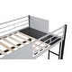 preview thumbnail 15 of 18, Black Twin Size Steel Triple Bunk Bed with Vent Board, Sturdy Metal Frame, Noise-Free Wood Slats, Separatable into three beds