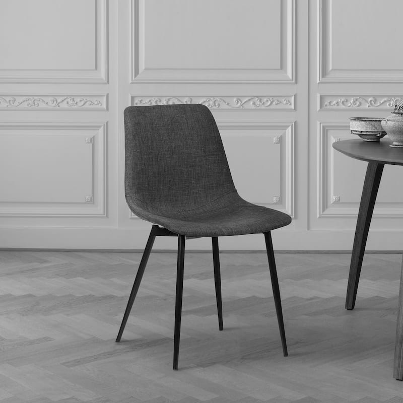 Monte Modern Upholstered Dining Chair in Faux Leather or Fabric