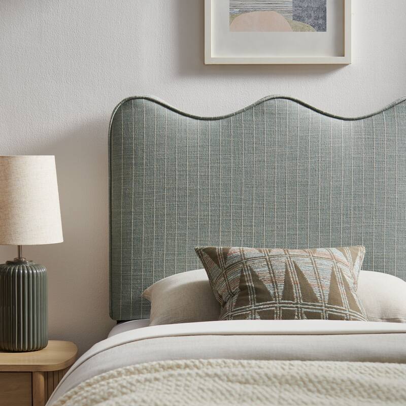 Athena Striped Fabric Upholstered Headboard