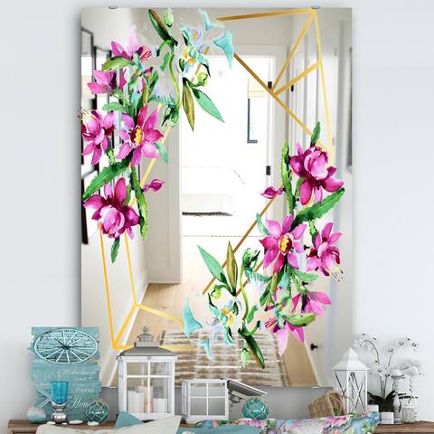 Designart 'Efflorescent Gold Abundance 6' Traditional Mirror - Printed Wall Mirror
