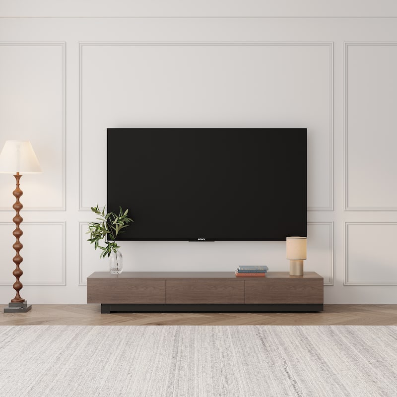 70"- 110"Retracted Extendable TV Stand Media Console In Stretch With 3-Drawers - 70"- 110"