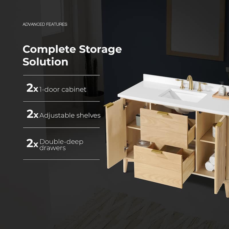 Gabi Bathroom Vanity with White Engineered Stone Top