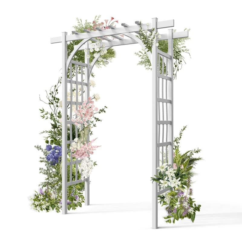7FT Vinyl Grden Arbor In White - All white