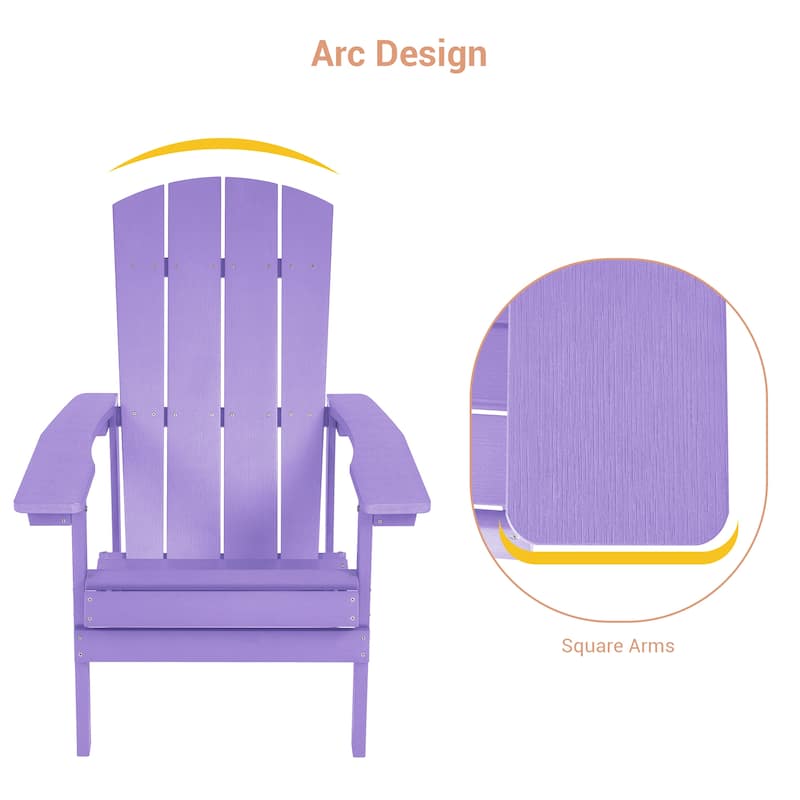 LIVOOSUN Outdoor Recycled Plastic Modern Outdoor Adirondack Chair Set of 1/2/4