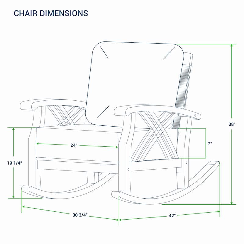 Cambridge Casual Carmel 3-piece Teak Outdoor Rocking Chair Set with Cushion