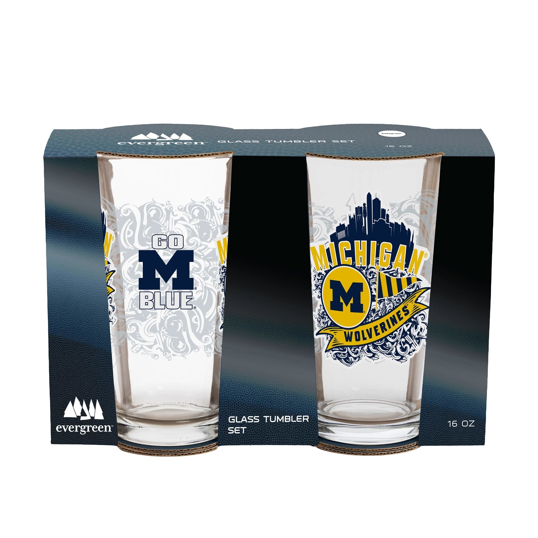 University Of Michigan 16 oz Pint Glasses, Set of 2 - 16 oz