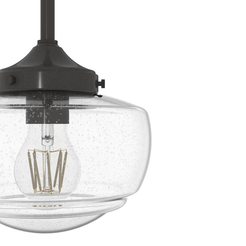 Hunter Saddle Creek 1-Light Mini Pendant / Semi-Flush Mount Ceiling Light - Kitchen Island, Dining Room, Hallway