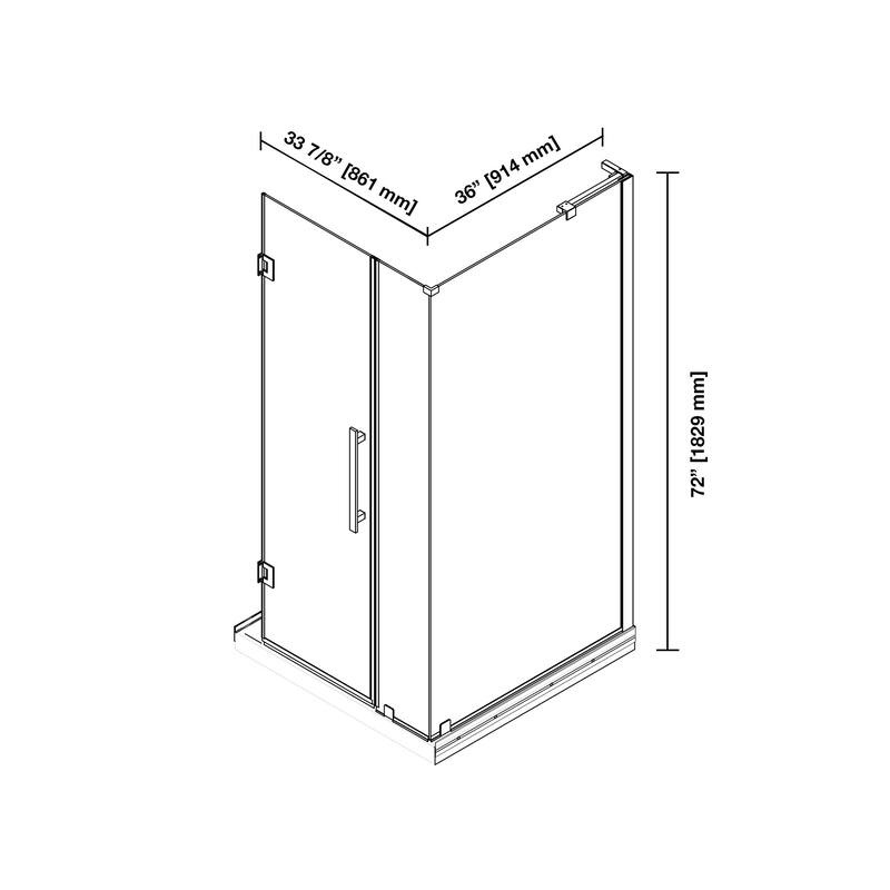 OVE Decors Panama Corner Frameless Pivot Hinge Shower Door Kit with Base Pan, 2025
