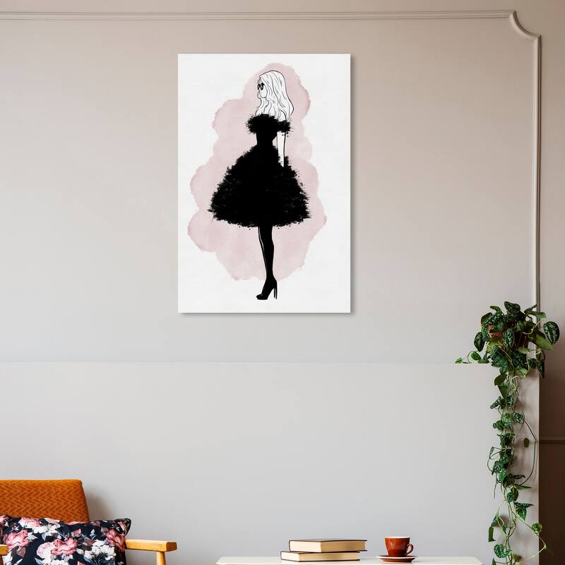 Wynwood Studio Canvas Fashion and Glam Fluff Couture Black and Glam Wall Art Canvas Print - 30 x 20