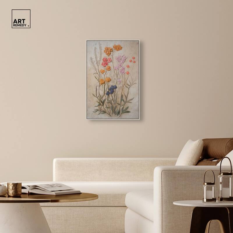 Sculpted Flora Frieze III Canvas by Art Remedy