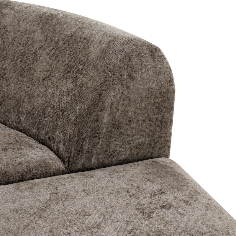 Christopher Knight Home - Modern Upholstered Curved Sectional Sofa with Deep Seat Ottoman