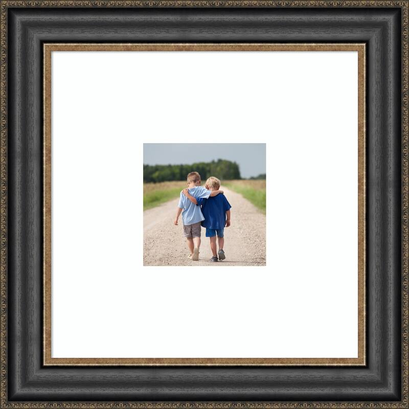 Thomas Black Bronze Framed Picture Frame, Photo Frame - 20x20 Matted White 8x8