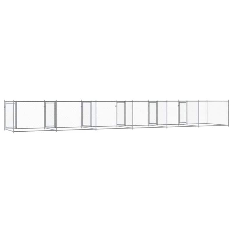 vidaXL Dog Cage Grey Galvanized Steel Durable Dog Cage