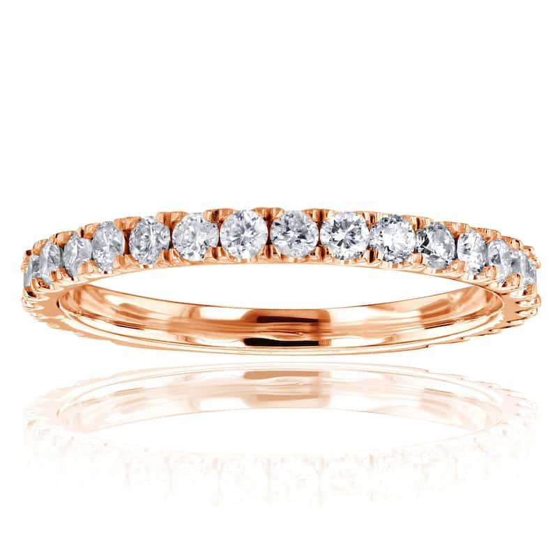 Kobelli 0.55 Carat Natural Diamond 14k Solid Gold Near Eternity Vida Wedding Band