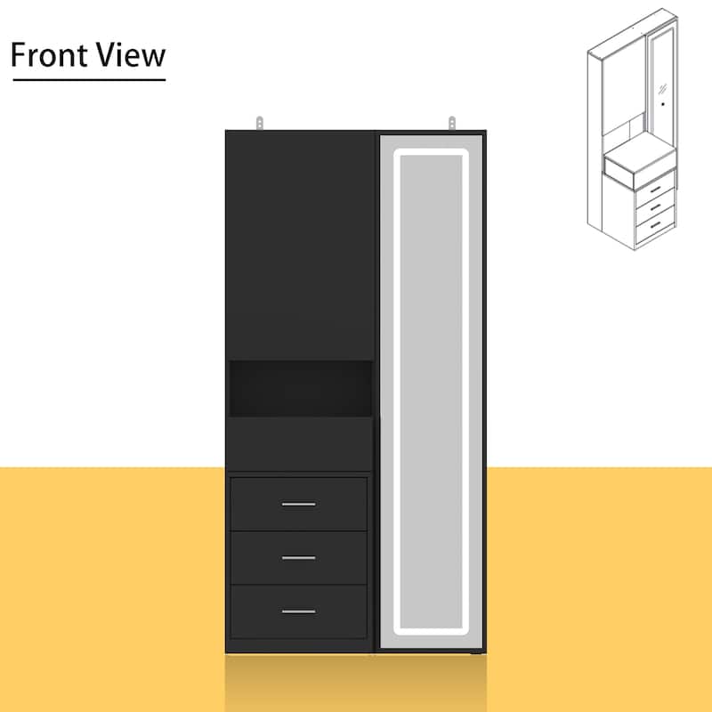 Dresser LED-Lit Vanity Dressing Cabinet with Full-Length Mirror