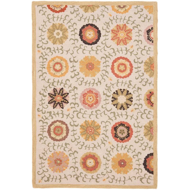 SAFAVIEH Handmade Blossom Euna Modern Floral Wool Rug