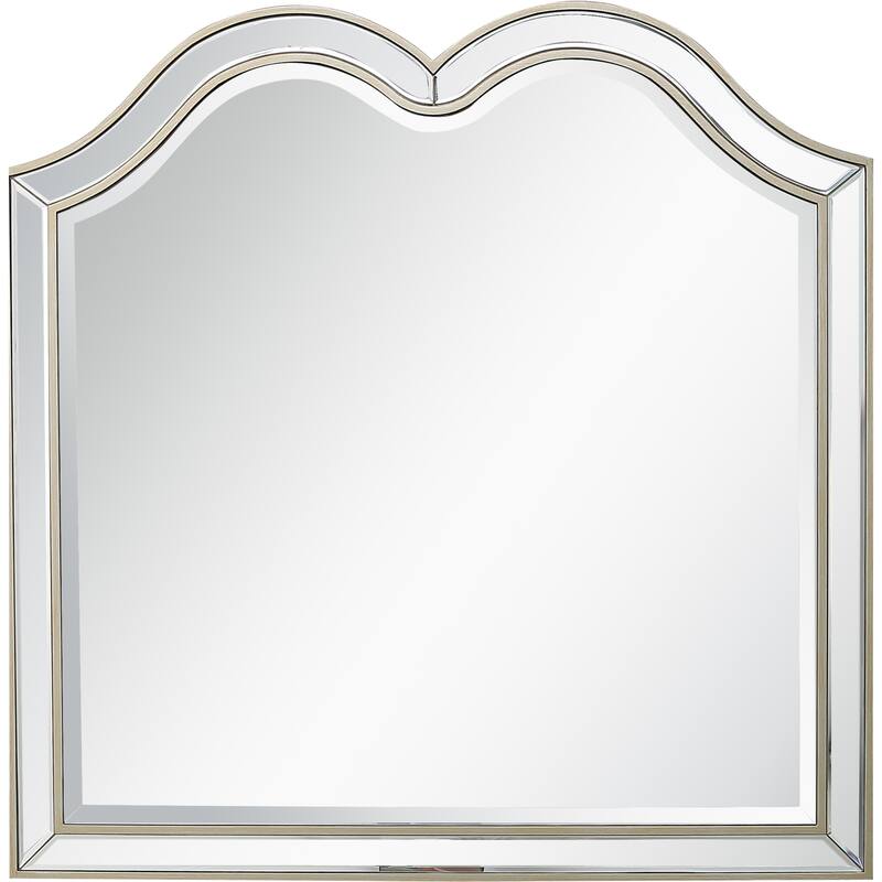 HomeRoots 35" Champagne Novelty Accent Wood Mirror