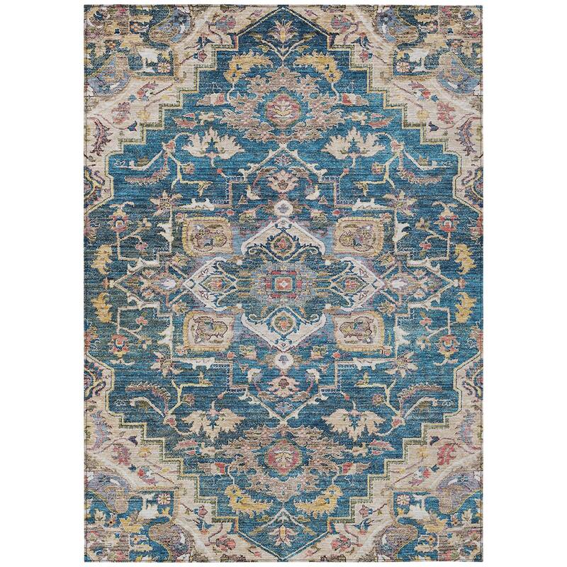 HomeRoots Oriental Traditional Rectangle Outdoor Rug