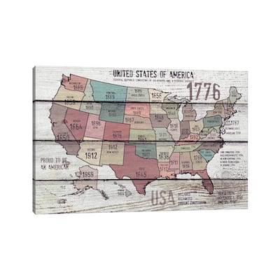iCanvas "The United States Of America Map III" by Irena Orlov Canvas Print